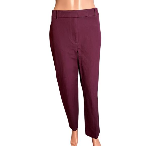 Talbots Burgundy High Waisted Straight Leg Dress Pants 14 Career Office Preppy - Picture 1 of 7